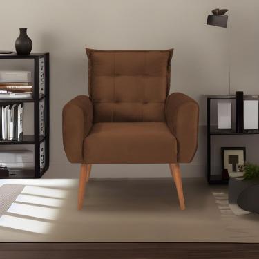 Imagem de Poltrona Decorativa Para Sala De Estar Quarto E Escritorio Dakota Veludo Matrix - Cobre Cobre