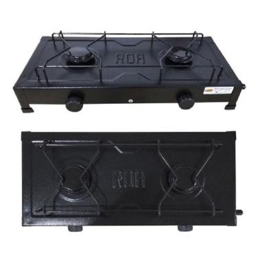Imagem de Fogão Fogareiro Portátil 2 Bocas Grelha Esmaltada
