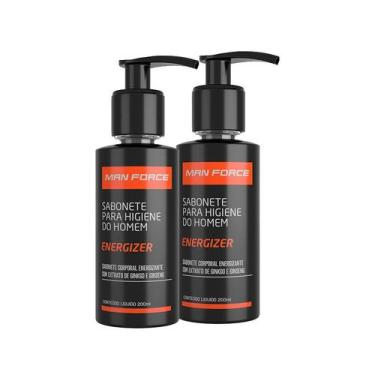 Imagem de Kit 2 Sabonetes Intimo Masculino Man Force Energizer 200ml - Adão e Ev
