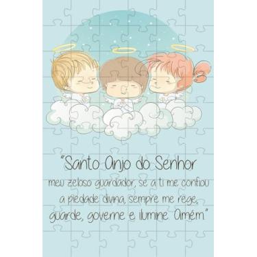 Imagem de Quebra-Cabeças Infantil Anjo da Guarda de 40 peças em MDF com o Terço