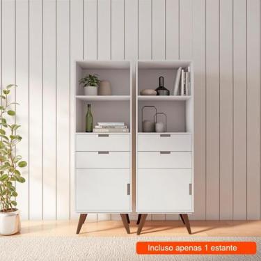 Imagem de Estante Nantes 1 PT 2 GV Branca - Mobly