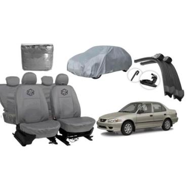 Imagem de Conjunto capa couro + capa externa + limpador brinde Corolla - ferro t