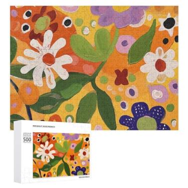 Imagem de Quebra-cabeça para adultos 1000 peças quebra-cabeça desafiador pequeno flor círculo quebra-cabeça com letras na parte de trás quebra-cabeça personalizado perfeito para noites de jogo