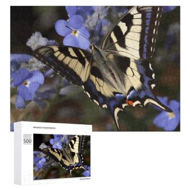 Imagem de Quebra-cabeça para adultos 1000 peças quebra-cabeça desafiador borboleta na flor quebra-cabeça com letras na parte de trás quebra-cabeça personalizado perfeito para noites de jogo