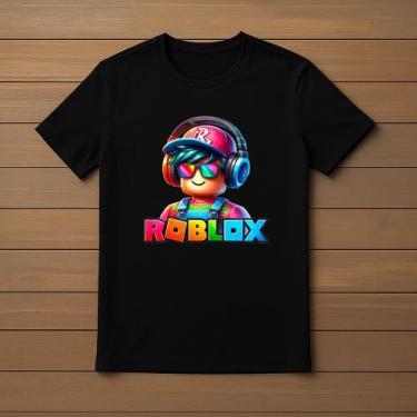 Imagem de Camisa Camiseta T-Shirt Infantil Juvenil Roblox Fone Filme Desenho - J