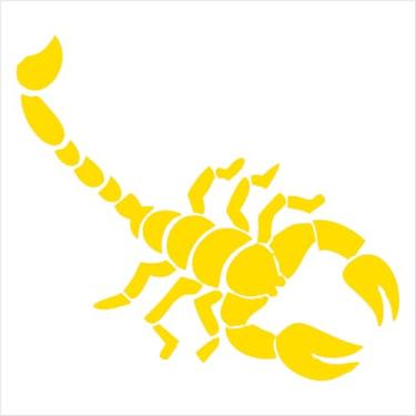 Imagem de Adesivo Escorpião, poderoso, misterioso, Veneno e Força (AMARELO, 63,5x57,5 cm)