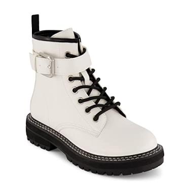 Imagem de Dunes Bota feminina com cadarço Chaplin, Branco, 11