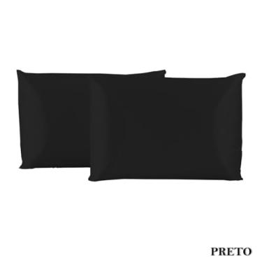 Imagem de Fronha cetim para travesseiro de 70cm x 50cm Anti-frizz 02 Unidades toque de seda (Preto)