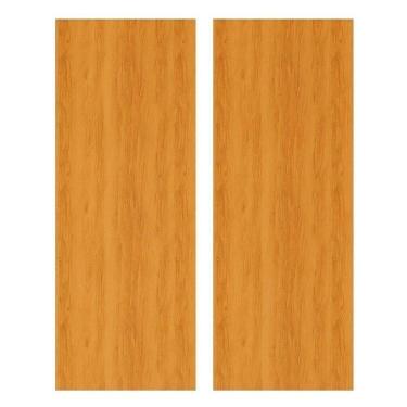 Imagem de Kit 2 Folhas de Porta Madeira Lisa 210x80cm Espessura 3,5cm Valuchi Cerejeira