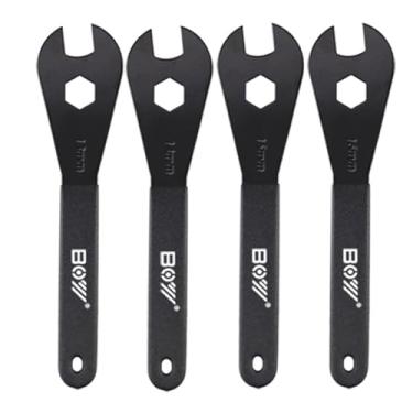 Imagem de XIAOCUNCN Chave inglesa de bicicleta, conjunto de chave de cone de bicicleta, multifuncional durável, aço carbono, (13, 14, 15, 16, 17, 18, 19 mm) Removedor de instalação de porca do eixo do cubo da