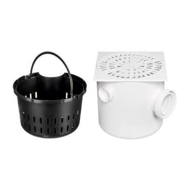 Imagem de Caixa de Gordura Quadrada 250x250x75mm com Cesto e Grelha - PVC - Resi