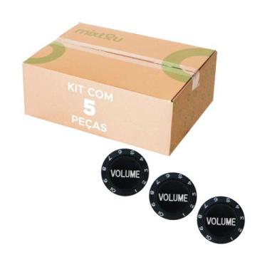 Imagem de 5x Knob P/ Guitarra Baixo Volume Redondo - Kn-137a Preto - PIX, 075-01