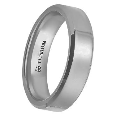 Imagem de Boston Bay Diamonds Aliança de casamento masculina unissex de titânio prata com ajuste confortável - 6 mm e 7 mm - Escolha de estilo, Metal, Sem pedra preciosa