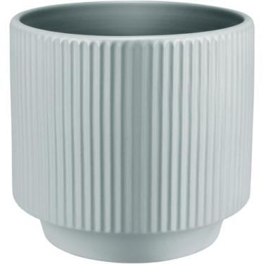 Imagem de CACHEPÔ VASO DECORATIVO PLANTA REDONDO HOME&CO CERÂMICA 12x13x13cm CINZA