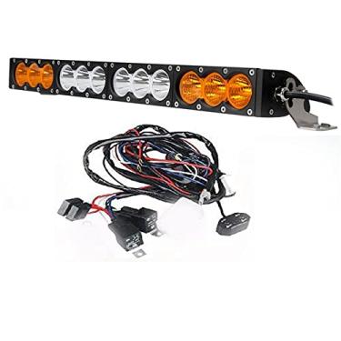 Imagem de Luz LED de fileira única, 55 cm, 120 W, barra de luz off-road, branca, âmbar e amarela, feixe de LED, luz de mergulho, off-road, neblina, para Ford GMC Ram UTV