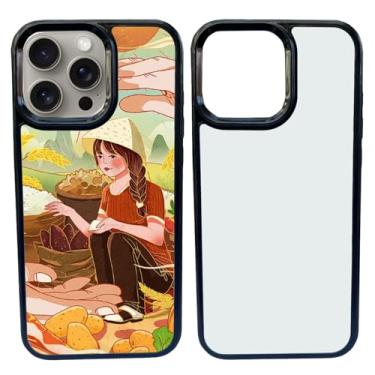 Imagem de JUSTRY 5 conjuntos de capas de telefone em branco de sublimação para iPhone 16 Pro, 6,3 polegadas, 2 em 1 2D DIY TPU capa móvel em branco capa de borracha macia + inserções foscas, fácil de sublimar