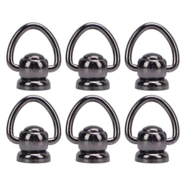 Imagem de Zerodis 50 Ajuste Rebetos de Cabeça Redonda Rebites de Couro de Couro Pântanos Com Pregos de Toque de Anel de Puxar Pregos de Botão Multiuso Parafusos Prendedores de Força Industrial para Leathre Artesanato 50 Set Redonda de Cabeça (Preto prateado)