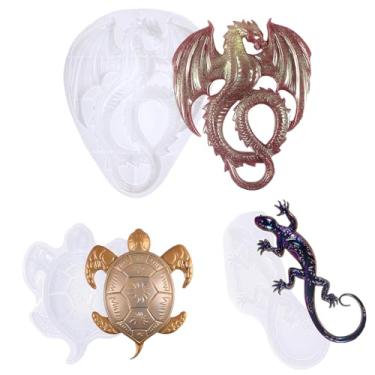 Imagem de Moldes de silicone para resina epóxi, formas realistas de animais, sapo, lagarto, dragão, artesanato, decoração de casa, projetos artísticos (3)