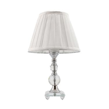 Imagem de Abajur De Vidro Com Cúpula Tecido Bivolt 35cm