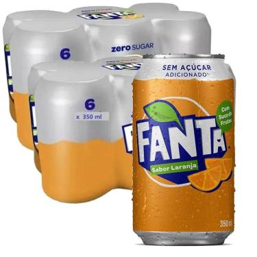 Imagem de Fanta Laranja Sem Açúcar 350Ml  12 Latas 