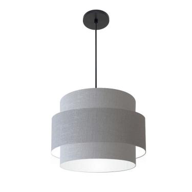 Imagem de Lustre Para Sala de Jantar Vivare Md-4392 Cúpula em Tecido 40cm
