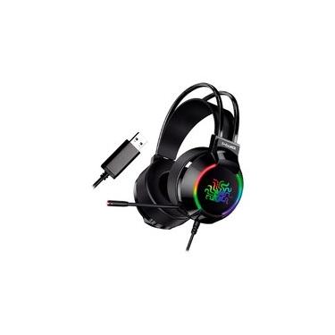 Imagem de Headset Gamer 5+ W5-2000, RGB, 7.1 Surround, Drivers 50mm, USB, Preto - 015-0084