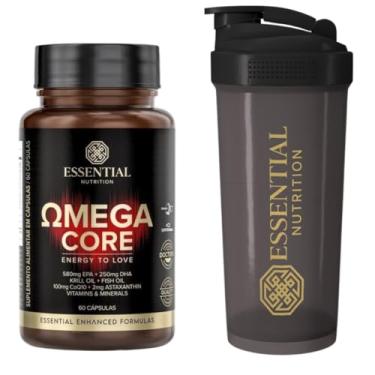 Imagem de Combo Essential Nutrition - Omega-3 Core - Krill + Astaxantina + CoQ10-60 Cápsulas + Coqueteleira