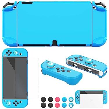 Imagem de COMCOOL Dockable Case for Nintendo Switch OLED 2021 - Protective Cover Accessories for NS OLED and Joy-Con Controller with Screen Protector - Skyblue