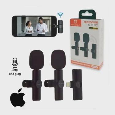 Imagem de Microfone De Lapela Duplo Sem Fio iPhone - d7 eletronicos