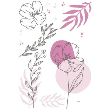 Imagem de Papel De Parede 120x80cm Decorativo Folhagem Boho Rosa - Nova Cor