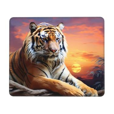 Imagem de Mousepad pequeno tapete de rato com base de borracha antiderrapante tigre colorido pôr do sol mousepads para homem mulher computador mousepad para mouse sem fio tapete de teclado tapete de mesa para