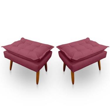 Imagem de Kit 2 Puff Opala Retangular para Sala e Quarto Suede - LH Decor - Los 