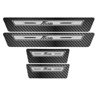 Imagem de Soleira Porta Premium Prata Carbono New Fiesta 2018 2019 - Jhow Adesiv