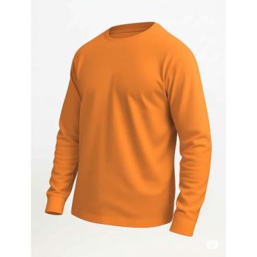 Imagem de Camiseta Manga Longa Construção Rodovia Pedreiro - Fiber Race, Laranja