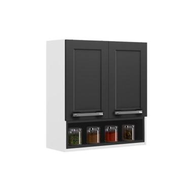 Imagem de Armário Aéro De Cozinha Itatiaia Em Aço 2 Portas E Nicho Grafite Florença