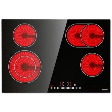 Imagem de Fogão elétrico de 30 polegadas, Cooktop radiante ECOTOUCH 4 Bocas elétricas Smoothtop 30 polegadas Fogão elétrico embutido, 240 V CRAH774B