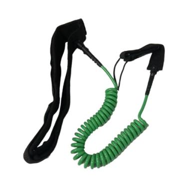 Imagem de YIJU Corda de tração em espiral para prancha de surfe, corda de tração em espiral para stand up paddle, acessórios de surfe de 10 pés para, longboard, Verde