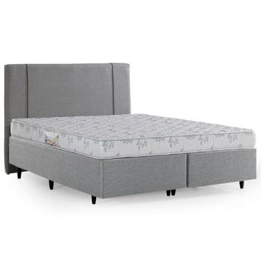 Imagem de Cama Box com Cabeceira Herval Queen Cannes, 56x158x198 cm, Bordado, Espuma D33