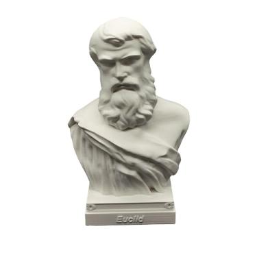 Imagem de Presente de estátua de matemático Euclid Gauss Euler Poincaré Pitágoras Busto de cientista para escola Estatueta histórica de cabeça escultura de cabeça mesa de decoração de escritório (Euclid, 10 cm