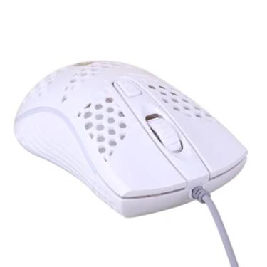 Imagem de Mouse Gamer Elg Dragon War Light, Com Fio, 2400 DPI, 4 Botões, LED 7 Cores, Branco