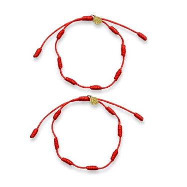 Imagem de Magic Allure Pulseira de cordão vermelho – Amuleto de proteção de 7 nós e pulseira de olho turco. Feito à mão ajustável. Cordão vermelho de boa sorte. Joias impermeáveis. Presente para homens e