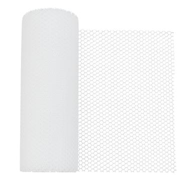 Imagem de OLYCRAFT Cerca de arame de galinha de plástico branco de 40 cm x 30 cm, cerca de malha para aves de capoeira com abraçadeira hexagonal, cerca de arame, rede de proteção de malha de plástico anti-queda