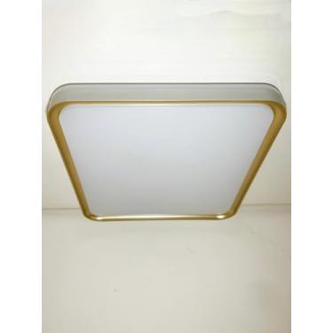 Imagem de Plafon LED Moderno 40cm (36W) e 50cm (48W) | 3 Cores (3000K-6000K) | Redondo ou Quadrado (40cm Quadrado Branco/Dourado)