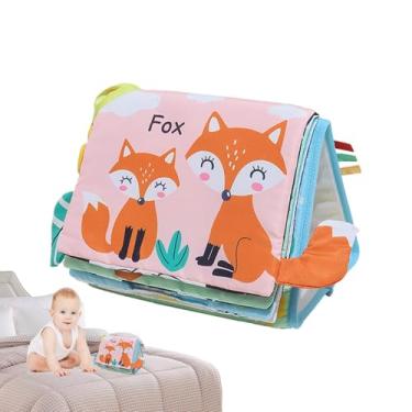 Imagem de Livro de para bebê com espelhos,Livro enrugado para bebê | Livro de enrugado brinquedos de espelho dobrável com livro de | Livros interativos engraçados para crianças, brinquedos de aprendizagem pré-e