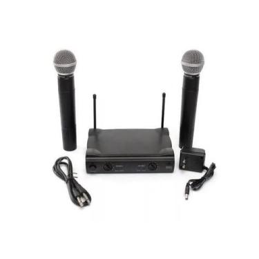 Imagem de Microfone Duplo Sem Fio UHF Wireless Profissional Le 906 - Lelong