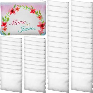 Imagem de Bolsas de maquiagem Frienda Sublimation Blank Canvas 50 unidades branc