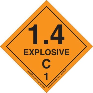 Imagem de Labelmaster LEXP14C Explosive 1,4 C Label, Papel, Hazmat, 10 x 10 cm (Pacote com 500)