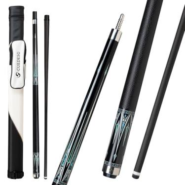 Imagem de CUEDESG Taco de sinuca de fibra de carbono 10,5 mm/11,8 mm/12,5 mm, bastão de sinuca de baixa deflexão, bastão profissional com estojo