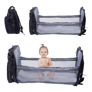 Imagem de Bolsa Maternidade Vira Berço Troca Bebê Porta Lenço Fralda - Kassita, 
