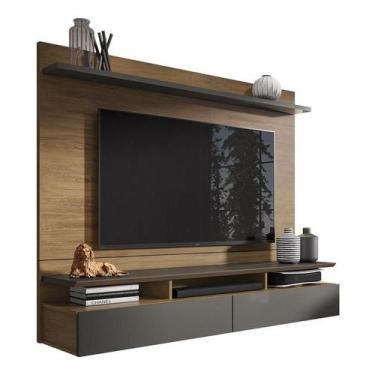 Imagem de Home Suspenso para TV Noruega Freijó/Grafite Perolizado - Fdecor - Móv